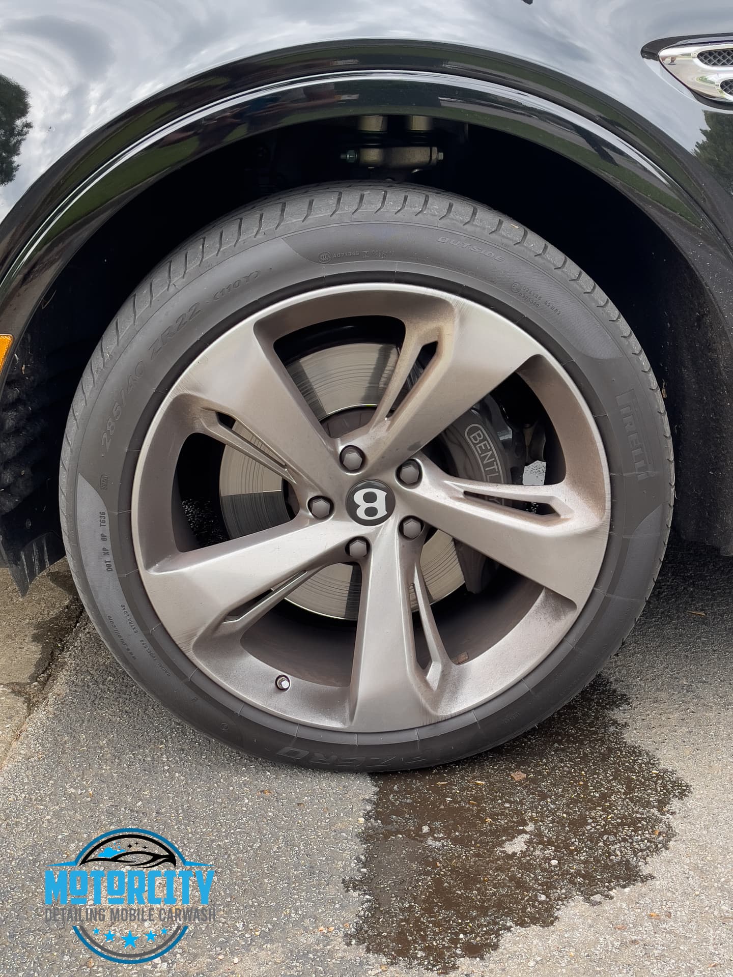 Before: Bentley wheel detail — before & after